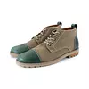 Botin Ingles Lona y Cuero Verde