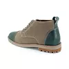 Botin Ingles Lona y Cuero Verde