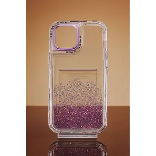 Case Transparente 360° Escarcha Lila Iphone 16pro