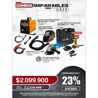 Soldador Inversor + Careta Electronica + Taladro + Pulidora