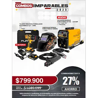 Taladro Pecurtor + Careta Electronica + Soldador Inversor