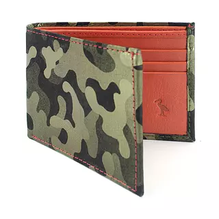Billeteras de Cuero Camuflada Hilo Naranja
