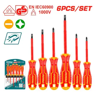 Juego De Destornilladores Aislados 1000v X 6pzs Total