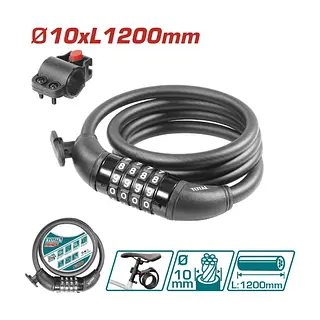 Candado Moto Clave 10x1200mm Super Total