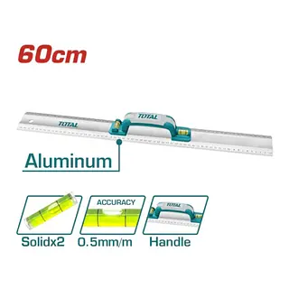 Regla 60cm Con Nivel De Aluminio Total