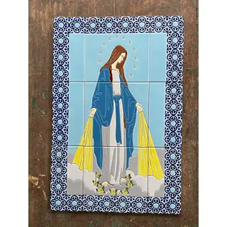 Azulejo Virgen Milagrosa Con Marco 40 X 60 Cm