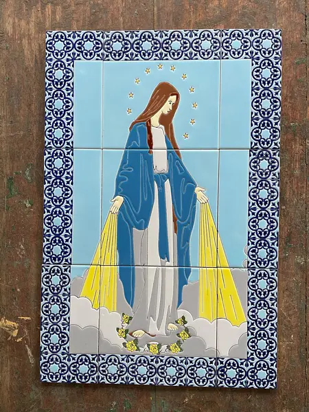 Azulejo Virgen Milagrosa Con Marco 40 X 60 Cm