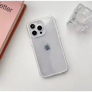 Case Escarcha Blanco Borde Blanco Iphone 15