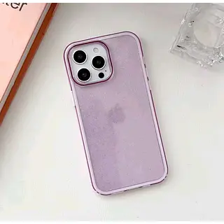 Case Escarcha Lila Borde Blanco Iphone 16pro+