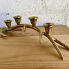 Candelabro Metálico Cacho Venado Para 4 Velas