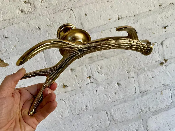 Candelabro Metálico Dorado Cacho De Venado