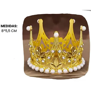 Corona De Lujo En Metal Con Cristales Y Perlas