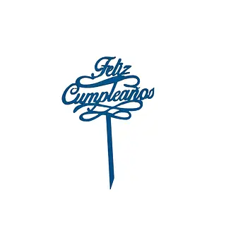 Topper Decorativo Feliz Cumpleaños Cursivo Pequeño