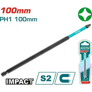 Punta Taladro Imantada 100mm (+) Industrial Total