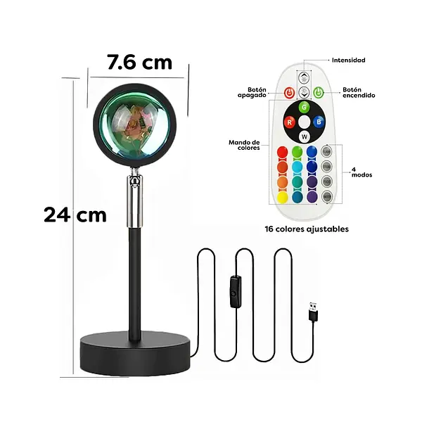 Lámpara Luz Led Proyector Decorativa Con Control