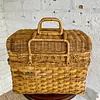 Canasta Vintage De Picnic En Ratán Estilo Francés