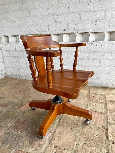 Silla De Capitán Giratoria Para Escritorio - Usa 1940