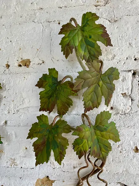 Pareja Candelabros De Pared Hojas De Parra - Italia 1970