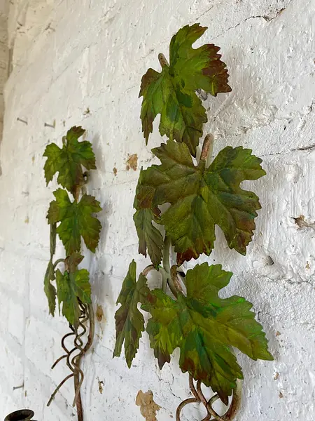 Pareja Candelabros De Pared Hojas De Parra - Italia 1970