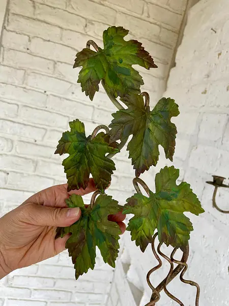 Pareja Candelabros De Pared Hojas De Parra - Italia 1970