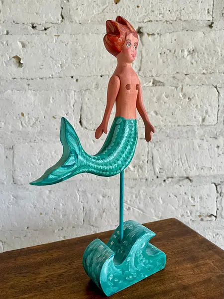 Sirena Artesanal Tallada En Madera