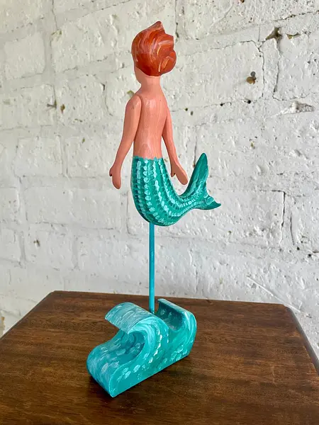 Sirena Artesanal Tallada En Madera