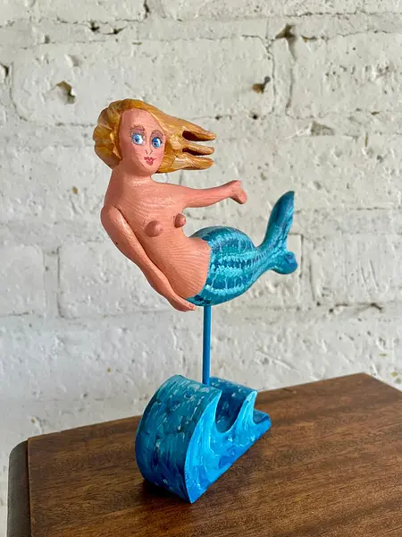 Sirena Artesanal Tallada En Madera