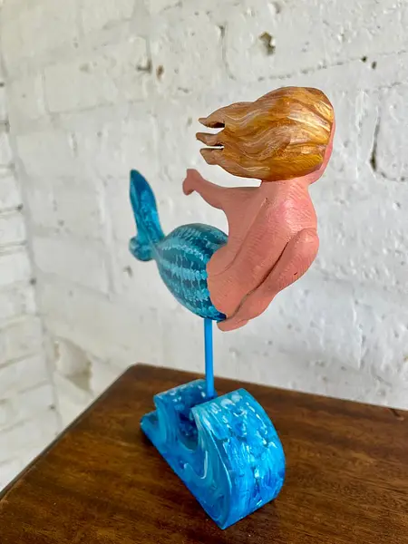 Sirena Artesanal Tallada En Madera