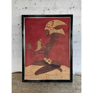 Batik Original Enmarcado - Indonesia 1990