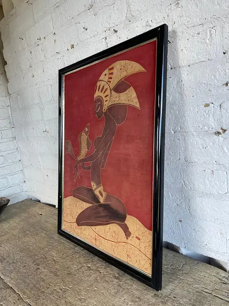 Batik Original Enmarcado - Indonesia 1990