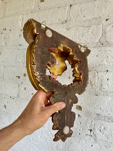 Repisa Madera Tallada Y Dorada - Italia 1970