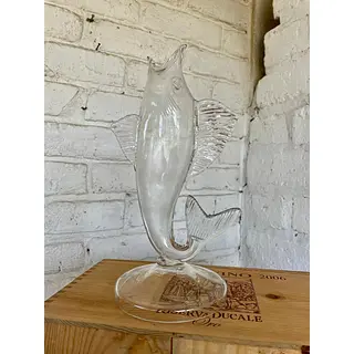 Jarrón De Vidrio Artesanal Con Forma De Pescado