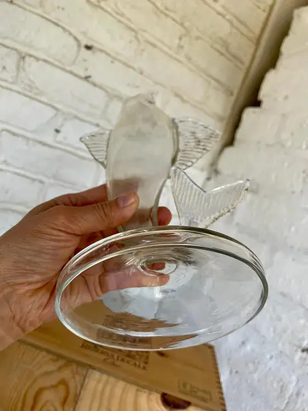 Jarrón De Vidrio Artesanal Con Forma De Pescado