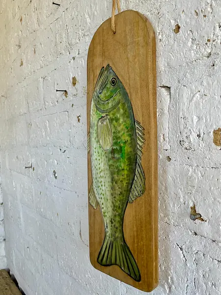 Óleo Sobre Madera Lubina De Florida - U.S.A. 1995