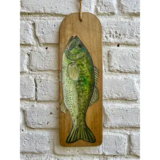 Óleo Sobre Madera Lubina De Florida - U.S.A. 1995