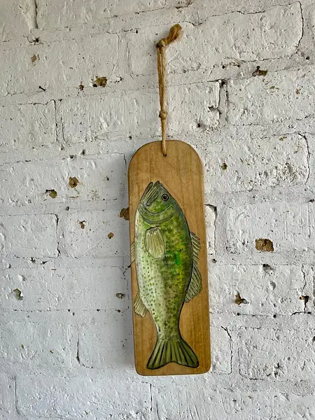 Óleo Sobre Madera Lubina De Florida - U.S.A. 1995