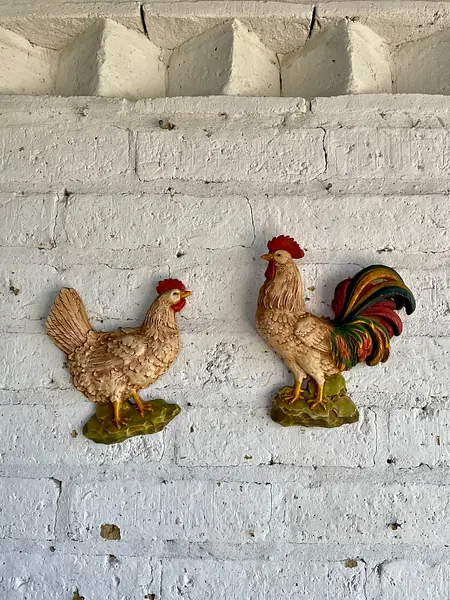 Gallo Y Gallina En Resina Plástica Homco - Usa 1970