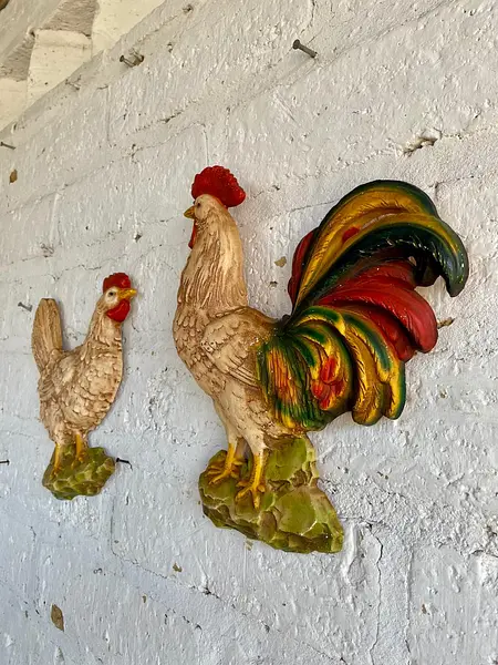 Gallo Y Gallina En Resina Plástica Homco - Usa 1970