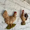 Gallo Y Gallina En Resina Plástica Homco - Usa 1970