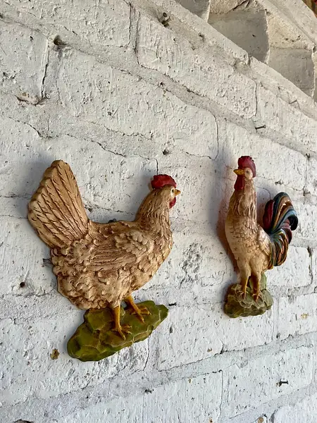 Gallo Y Gallina En Resina Plástica Homco - Usa 1970