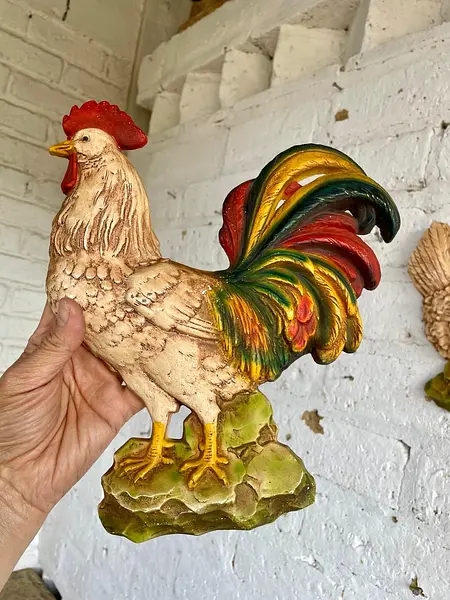 Gallo Y Gallina En Resina Plástica Homco - Usa 1970