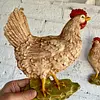 Gallo Y Gallina En Resina Plástica Homco - Usa 1970