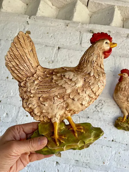 Gallo Y Gallina En Resina Plástica Homco - Usa 1970
