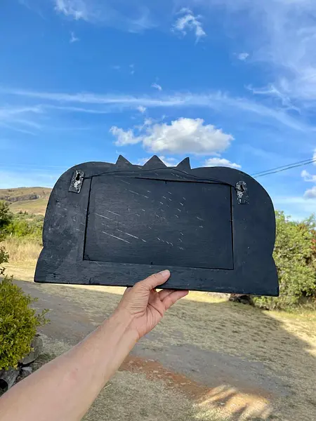 Espejo Y Percha Tallada En Madera - Indonesia 1990