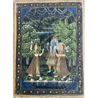 Pintura Pichwai Sobre Seda - India 1950