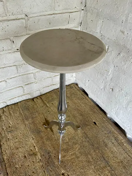 Mesa De Mármol Y Aluminio - India 1980