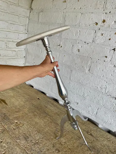 Mesa De Mármol Y Aluminio - India 1980