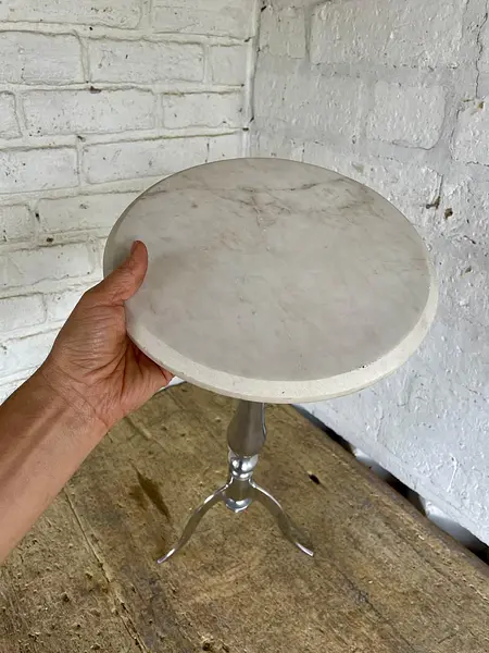 Mesa De Mármol Y Aluminio - India 1980