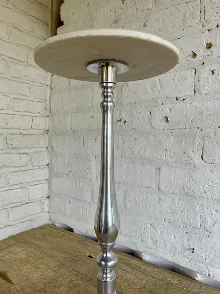 Mesa De Mármol Y Aluminio - India 1980