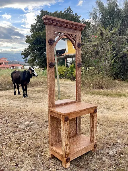 Espejo Recibidor Consola Madera Recuperada